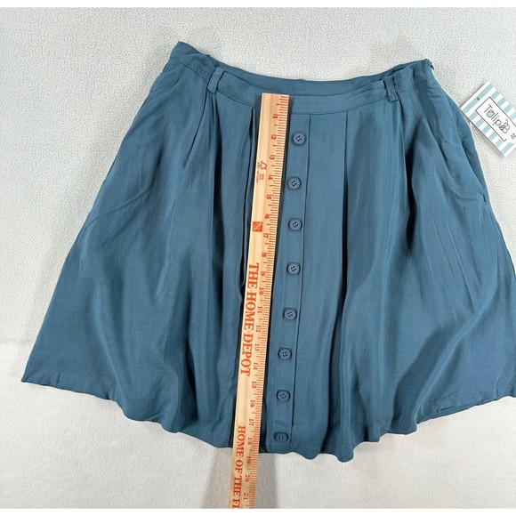 TULIP B Medium Blue Pleated Front A Line Lightweight‎ Skirt NWT - Picture 7 of 10